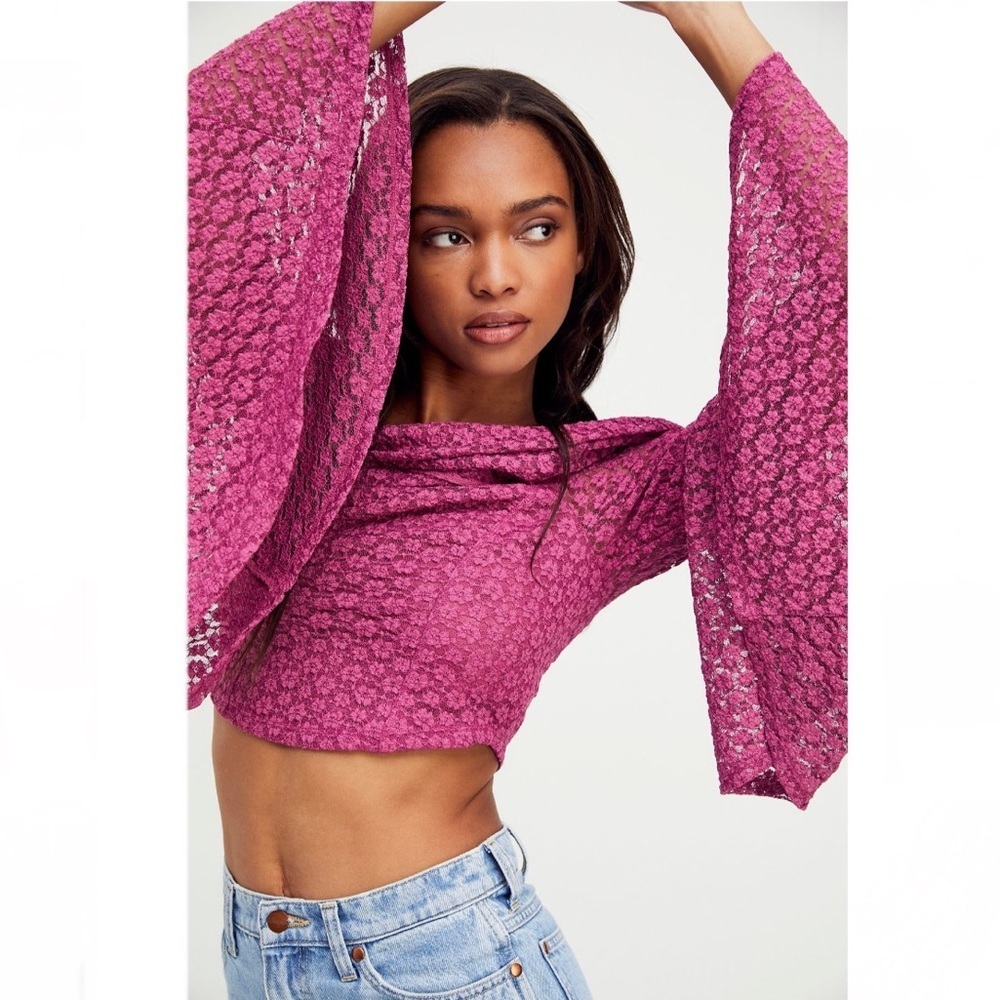 Free People Lola Lace Crop Top